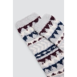 Ysabel Mora Y22122,  Ανδρικές Κάλτσες Flannel 1 ζευγάρι, ΓΚΡΙ